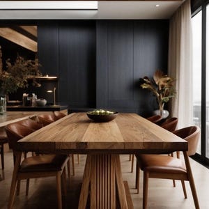 Rustykalny stół jadalny z litego drewna - ręcznie robiony stół biurowy i konferencyjny - stół z litego drewna w stylu rustykalnym - nowoczesny stół jadalny zdjęcie 4