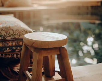 Wooden stool / side table / plant stool / handmade stool / stool round / stool / Made to order / natural wood / gift idea