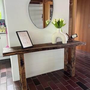 Reclaimed Wood Table, Entryway Console Table, Front Entrance Table, Rustic Counter Table, Long Bar Height Table, CUSTOMIZABLE image 4