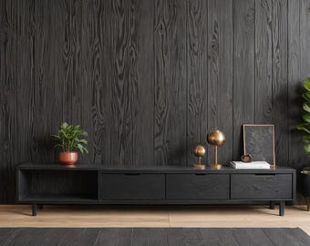 Aparador bajo de nogal / consola de roble / mueble de TV / mueble de salón / consola de madera maciza
