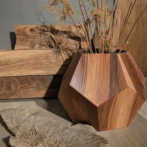 Solid wood planter, flower pot, designer plant pot