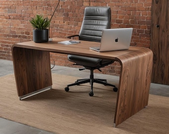 Bureau / Design bureau / Massief houten bureau / Tafel van natuurlijk hout / Kantoormeubelen / Thuiswerkplek