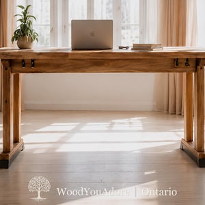 Solid Wood Home Office Desk "Ontario", Standing Desk, 100% Custom Workstation Table, Ergonomic Desk image 3