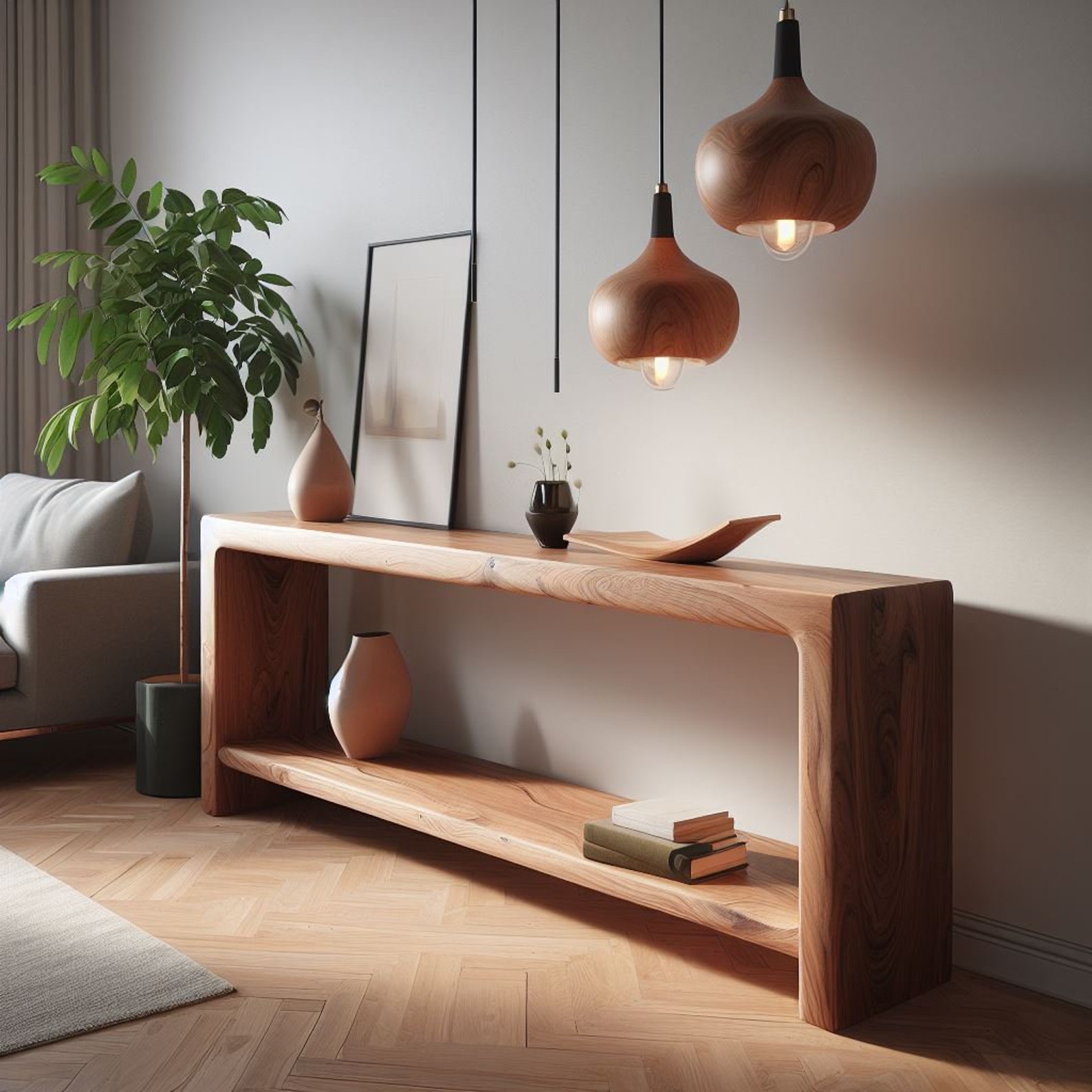 Open Shelf Tv Stand, Low Shelving Unit, Solid Wood Sideboard, TV ...