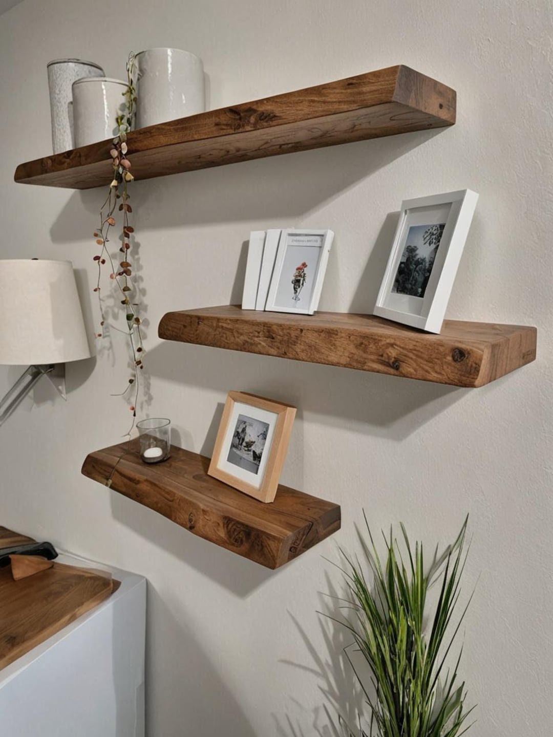 Rustic Oak Wall Shelf With Live Edge - Choose Your Size! Natural Edge ...
