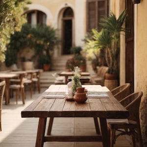 Solid wood garden table outdoor oak walnut, wooden table with metal frame, made to measure, customizable, modern, dining table garden