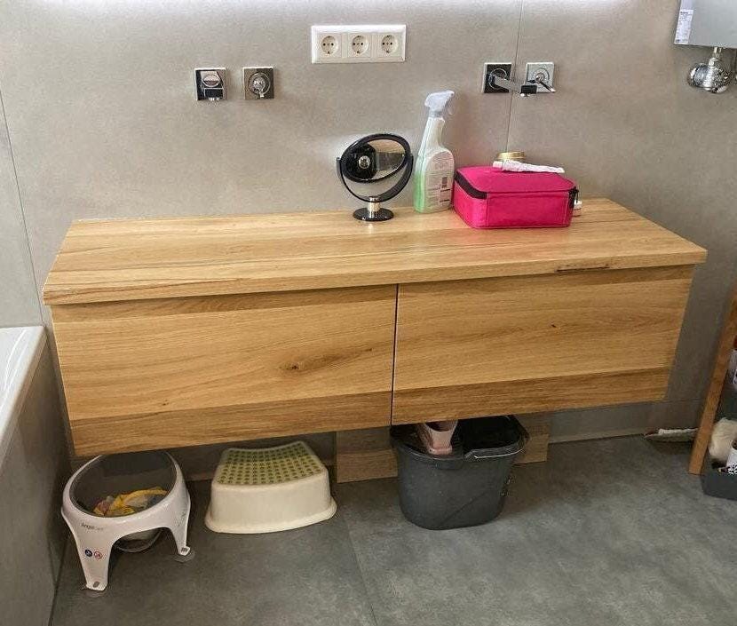 Meuble De Rangement Sous Lavabo, Meuble-Lavabo Mural | Sans Lavabo, Suspendu Avec Rangement, Style Moderne Et Rustique