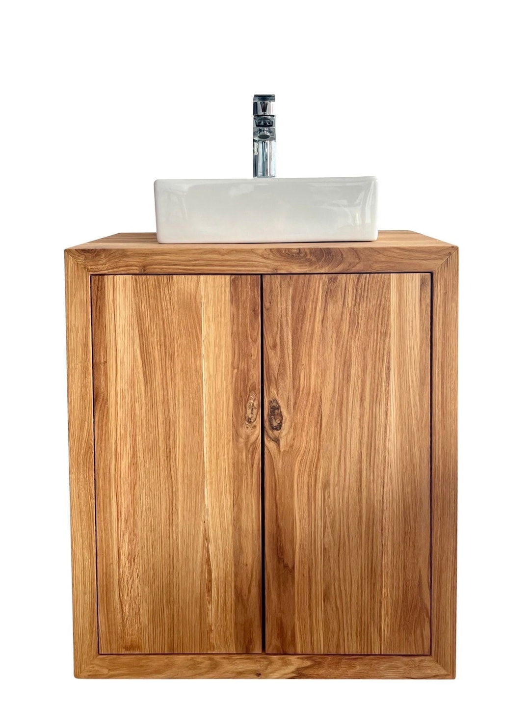 Rustic Solid Wood Bathroom Vanity Cabinet Sink Handmade Farmhouse Style ...