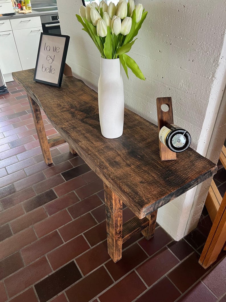 Reclaimed Wood Table, Entryway Console Table, Front Entrance Table, Rustic Counter Table, Long Bar Height Table, CUSTOMIZABLE image 3