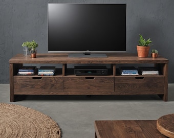 Aparador bajo de nogal / consola de roble / mueble de TV / mueble de salón / consola de madera maciza