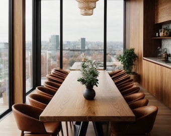 Table de conférence / table en bois massif / table de bureau / bois massif / table en bois véritable / table à manger