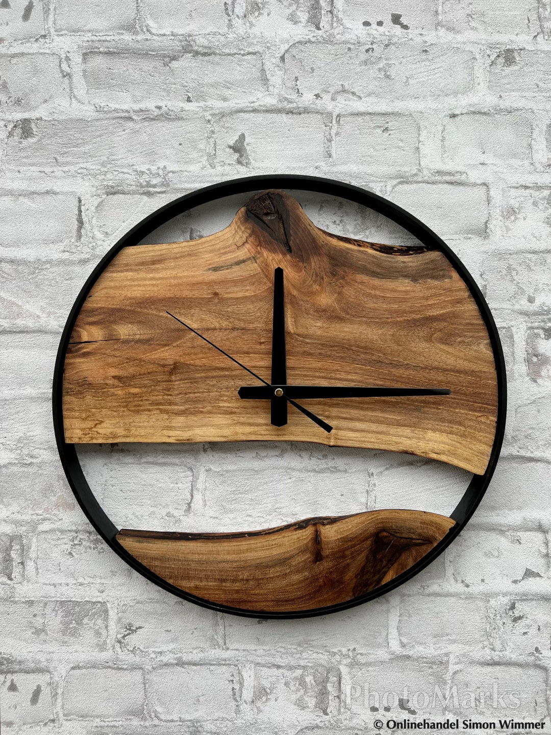 Wall Clock Wood Metal, Wall Clock Industrial Design, Wall Decoration