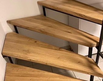 Stair step / wooden step / wooden step / wooden staircase / solid oiled oak / 100% customizable / natural edge