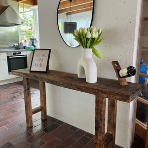 Reclaimed Wood Table, Entryway Console Table, Front Entrance Table, Rustic Counter Table, Long Bar Height Table, CUSTOMIZABLE image 2