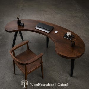 Schreibtisch "Oxford" aus Walnussholz / Design Bürotisch / Echtholz Schreibtisch / Naturholz Tisch / Büromöbel / Home Office