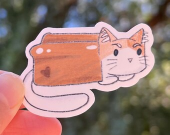 Cute Loaf Cat Sticker - Cute Waterproof Animal Cat Sticker Gift for Water Bottles, Laptops, and More!