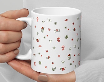 A Pet Christmas Minimalistic Mug (Red and Green Version) - 11 oz, 15 oz, 20 oz Holiday Mug Gift