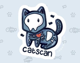 CATscan Cute X-Ray Cat Vinyl Water Resistant Sticker - Donation to RAD-AID - Radiology - Gift