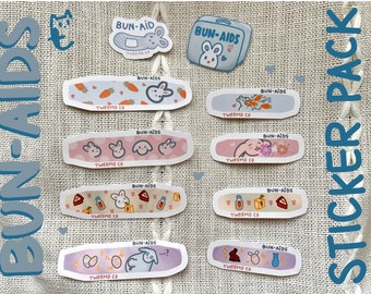 Bun-Aids Bunny Stickers: 10-Piece Sticker Pack