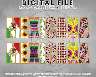 Mexicana PNG Design | Digital Download | Instant Download | Valentines Design | Sublimation, DTF, DTG, Print and cut | Mexican Folklore