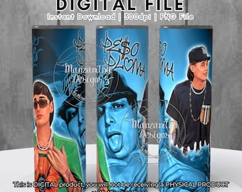Peso Pluma Sublimation Tumbler Full Wrap | 20 oz Straight Tumbler Wrap | New | Trending | Best Sellers | Mexican Music | Corridos | Hassan 3
