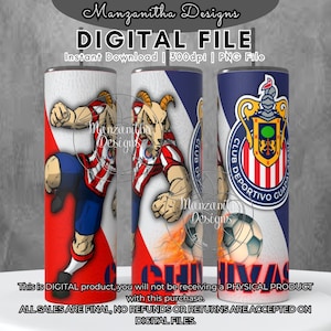 Vaso de sublimación Chivas de Guadalajara con envoltura completa / Vaso recto de 20 oz con envoltura / Nuevo / Tendencia / Más vendidos / Fútbol / Soccer / FC 2