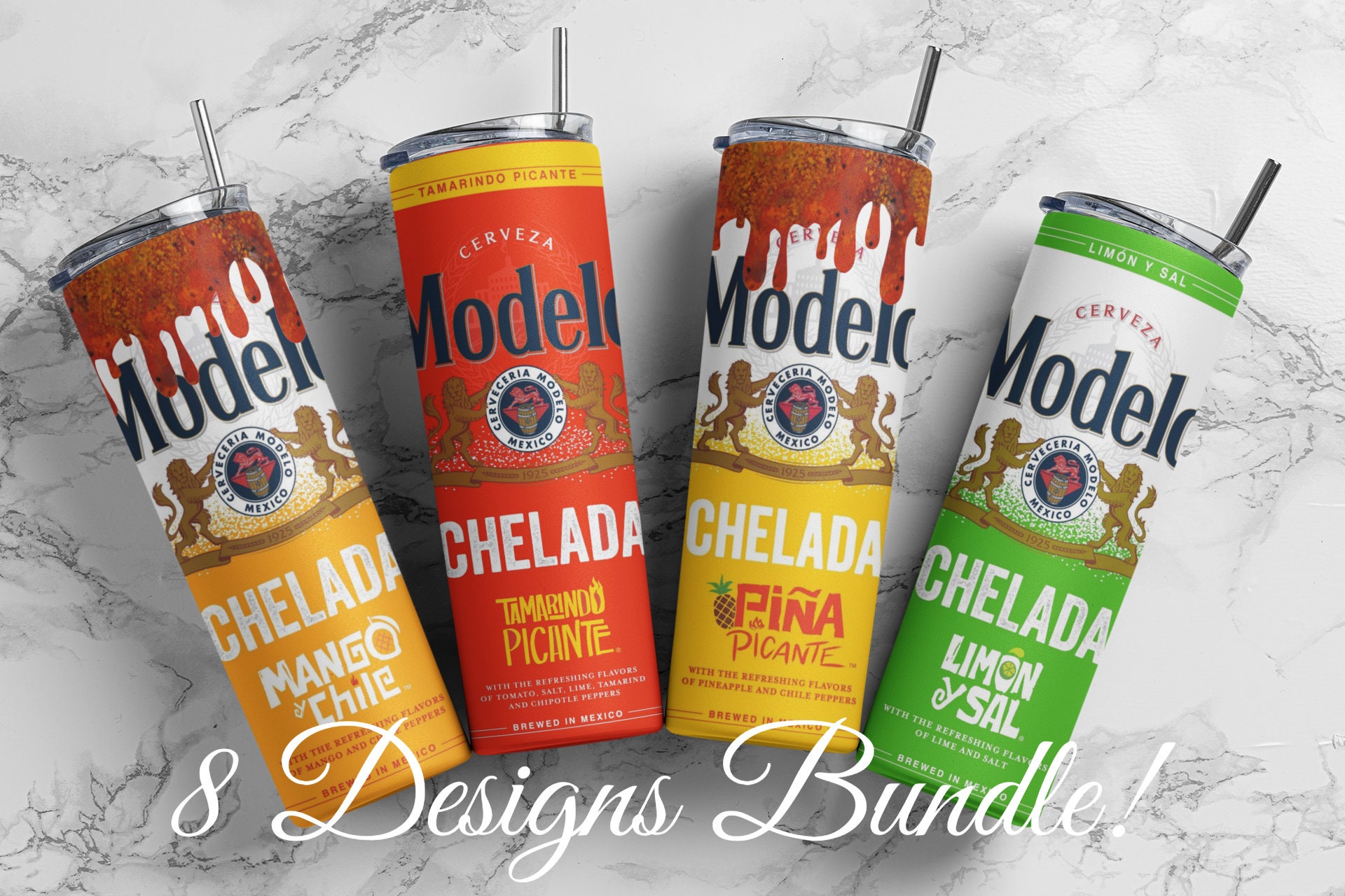 8 Pack Modelo Chelada With and Without Chamoy Rim Seamless - Etsy Australia