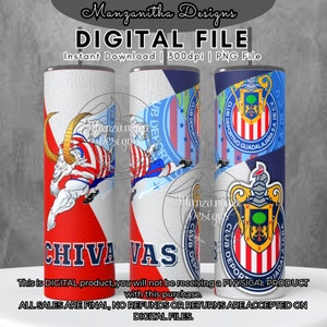 Chivas de Guadalajara Sublimation Tumbler Full Wrap | 20 oz Straight Tumbler Wrap | New | Trending | Best Sellers | Futbol | Soccer | FC