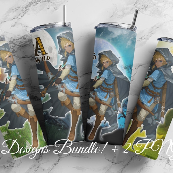 4 Pack Zelda Breath of The Wild | Sublimation Design Bundle | Tumbler Full Wrap 4 Designs Bundle | Trending | Best Seller | 2 free PNGs