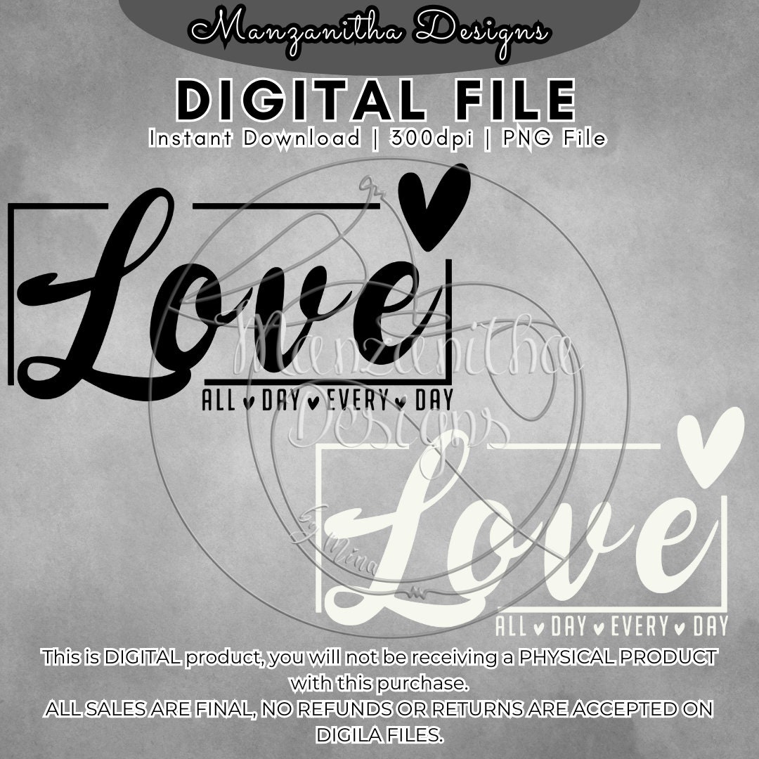 Love PNG Design | Digital Download | Instant Download | Valentines ...