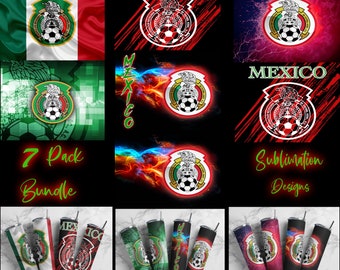 Seleccion Mexicana Sublimation Tumbler | Full Wrap | 7 Designs Bundle + Free PNG | Soccer | Futbol | Mexico