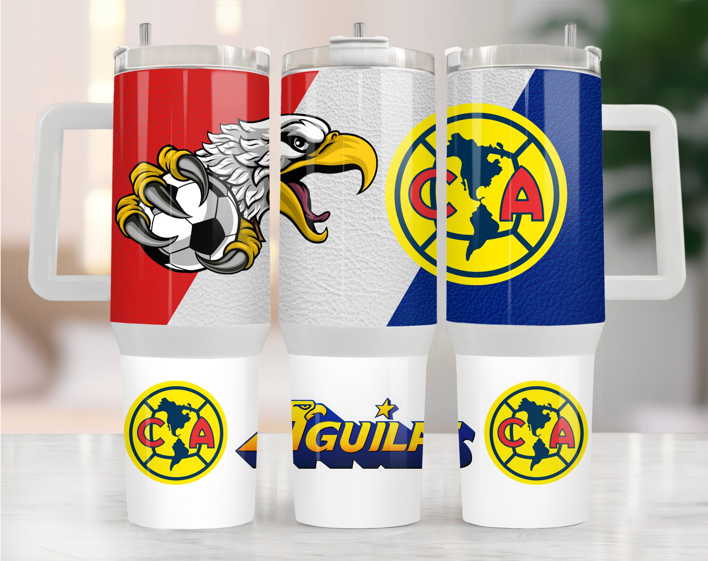 Club America Sublimation Tumbler Full Wrap | 40oz Tumbler Wrap | New | Trending | Best Sellers | Futbol | Soccer | Aguilas | America FC