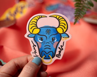 Babe the Blue Ox Sticker- 3" Waterproof Sticker | Matte Sticker| Hand Drawn | Vinyl Sticker