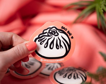 Bao Bae/ Steamed Bao- 3" Waterproof Sticker | Matte Sticker| Hand Drawn | Vinyl Sticker