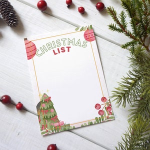Fully Customizable Christmas List / Digital Download for Printing
