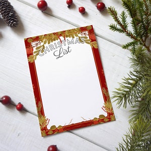 Fully Customizable Christmas List / Digital Download for Printing