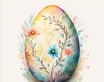 Ostara Egg Art Print: Spring Equinox Altar Decor