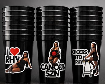 12 PCS Custom Photo Cups Personalized Waterproof Plastic Cups for Birthday Parties & Events, Upload Your Own Photo / Logo /  Design