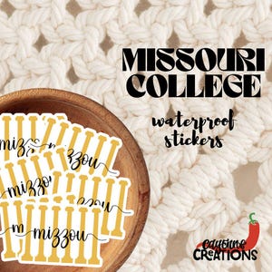 Missouri College Stickers, Missouri Gift Custom College Stickers, Planner Stickers, College Gift, Gifts Under 10 20, Missouri Gift Idea