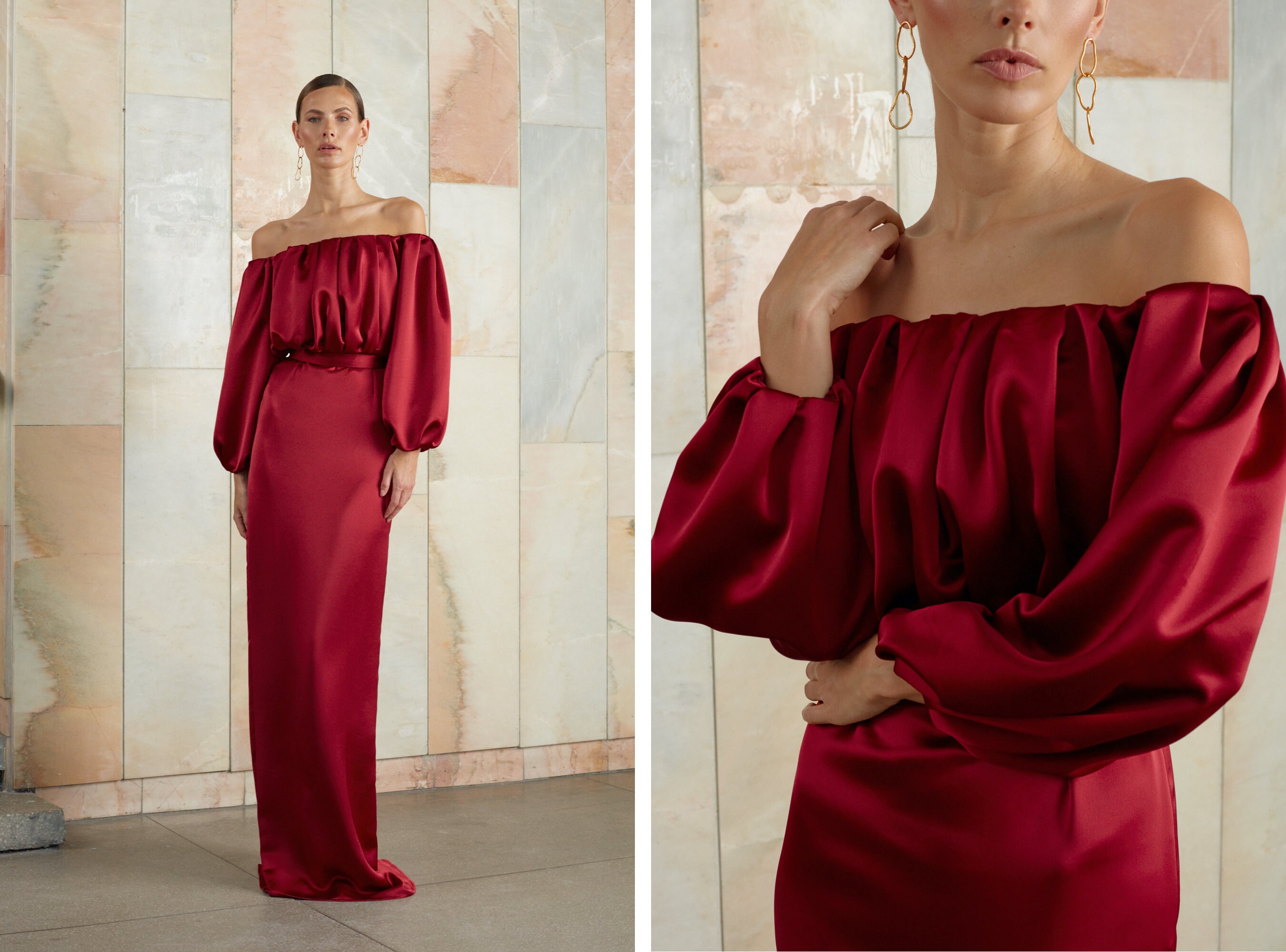 Red Evening Gown Etsy Canada
