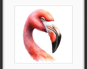 flamingo watercolor • flamingo wall art • flamingo poster • flamingo art • bathroom wall art • flamingo wallpaper • PRINTABLE wall art