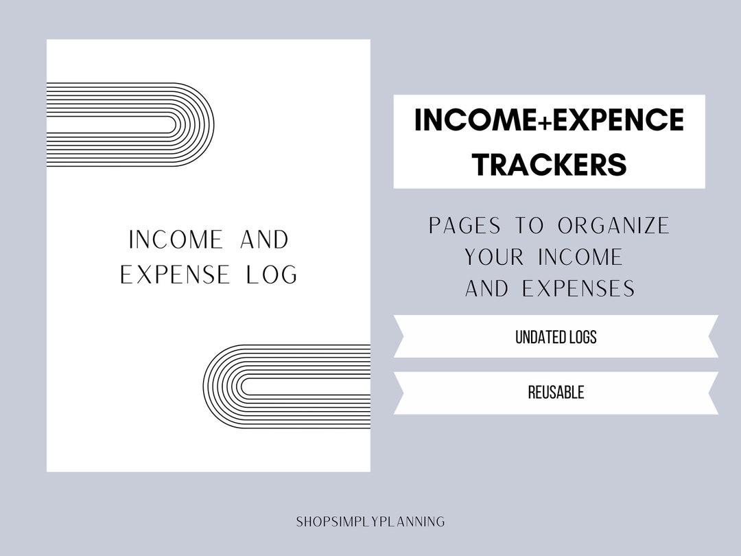 Income and Expense Trackers, Money Logs, Monthly Sheets for Tracking ...