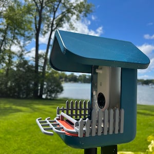 Picket Fence & Double Perch Combo for Bird Buddy Feeder (Gray)