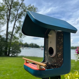 Straight Perch with Wood Grain Texture for Bird Buddy Feeder (Tan)