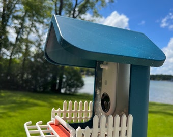 Cerca de estacas e poleiro duplo para alimentador de pássaros (branco)