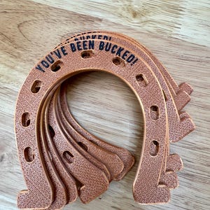 You’ve Been Bucked set of 10 horseshoes for Bronco fans (Copper)