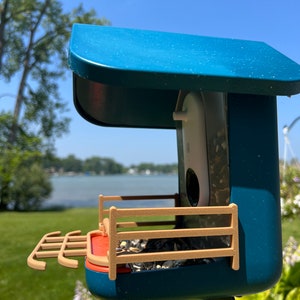 Country Fence & Double Perch Combo for Bird Buddy Feeder (Tan)