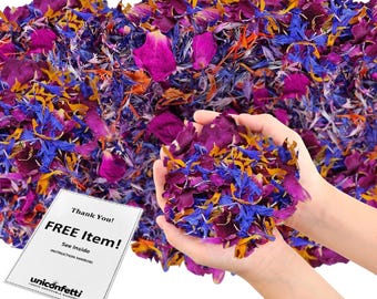 Dried Mixed Flowers - Biodegradable, Real Flower Petals for Weddings, Flower Girl Toss, Wedding Send Off Ideas, Party Table Decoration | 8oz