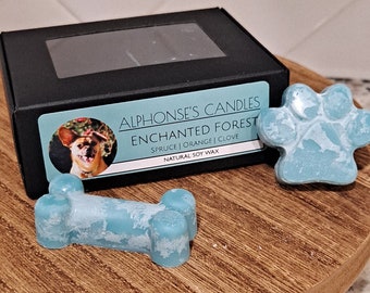 Enchanted Forest Wax Melts | 6 Pieces | Dog Shaped Wax Tarts | Soy Wax | Highly Fragranced