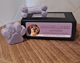 Lavender Wax Melts | 6 Pieces | Dog Shaped Wax Tarts | Soy Wax | Highly Fragranced